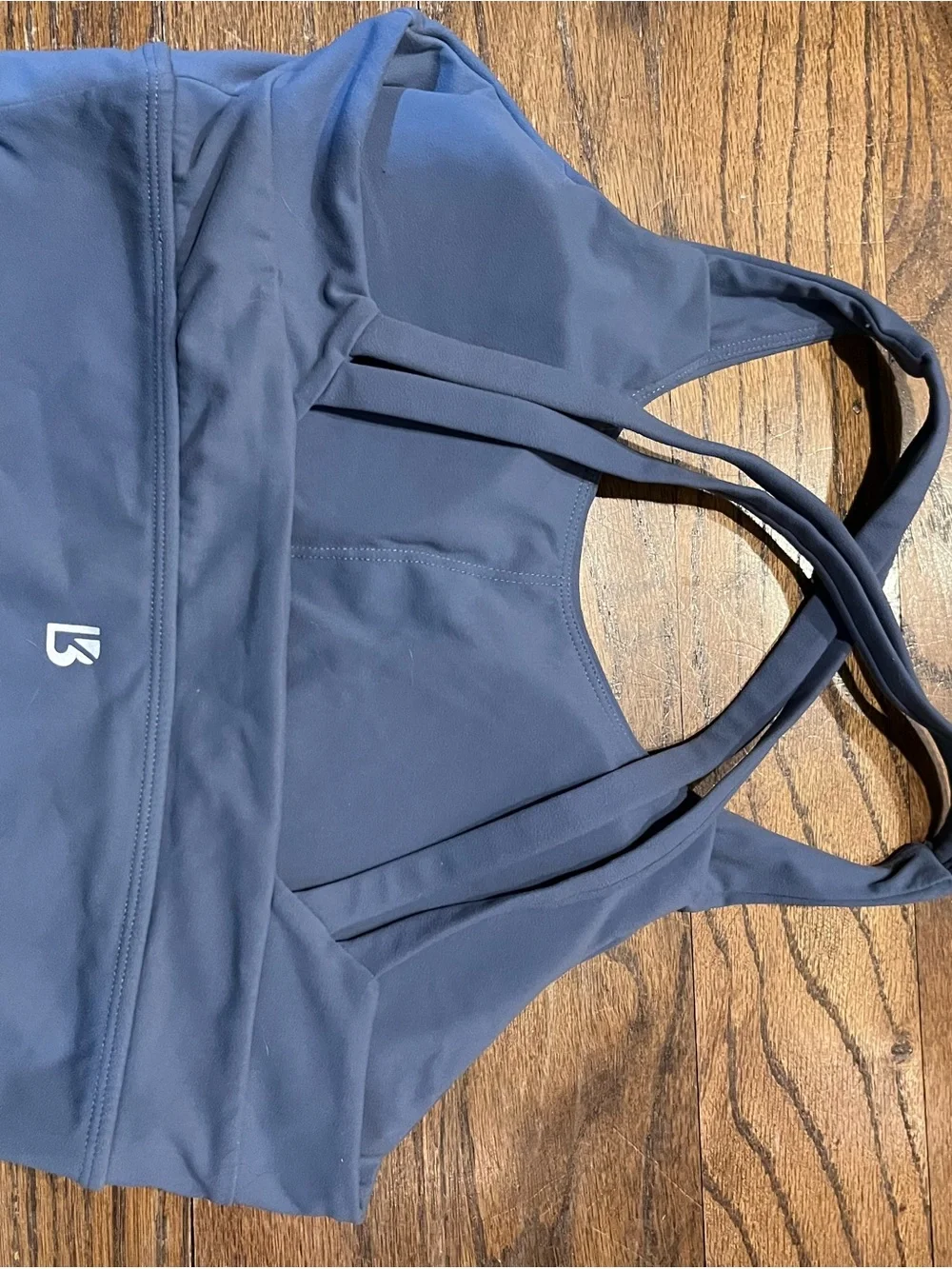Buffbunny Collection Strappy Back Sports Bra Slate Blue Size Medium